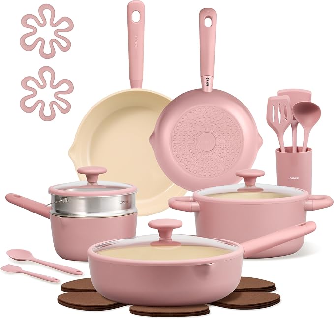 CAROTE 21pcs Cookware Set Nonstick Pots and Pans Set, Ceramic Cookware Set by CAROTE