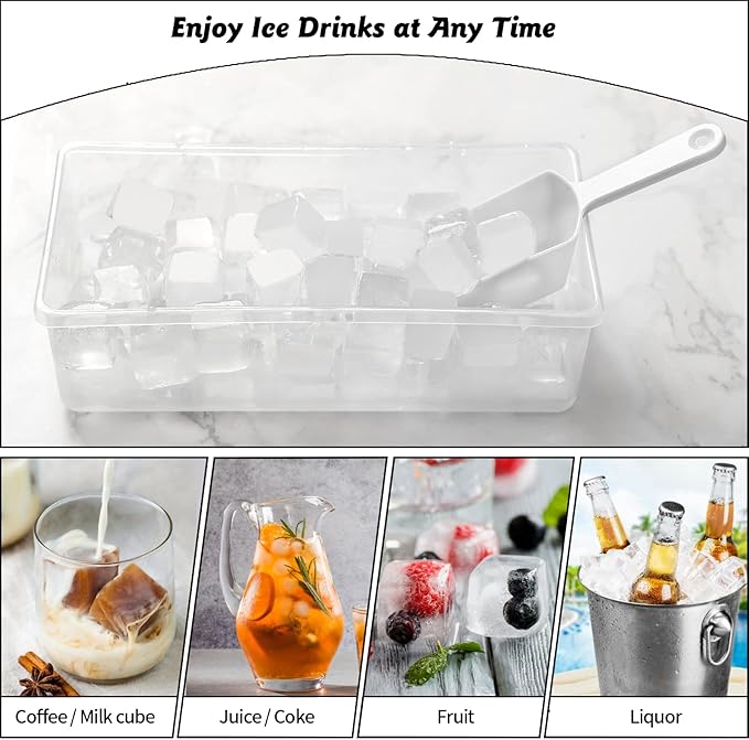 Silicone Ice Cube Tray with Leak-Proof Lid & Storage Bin - Image 5