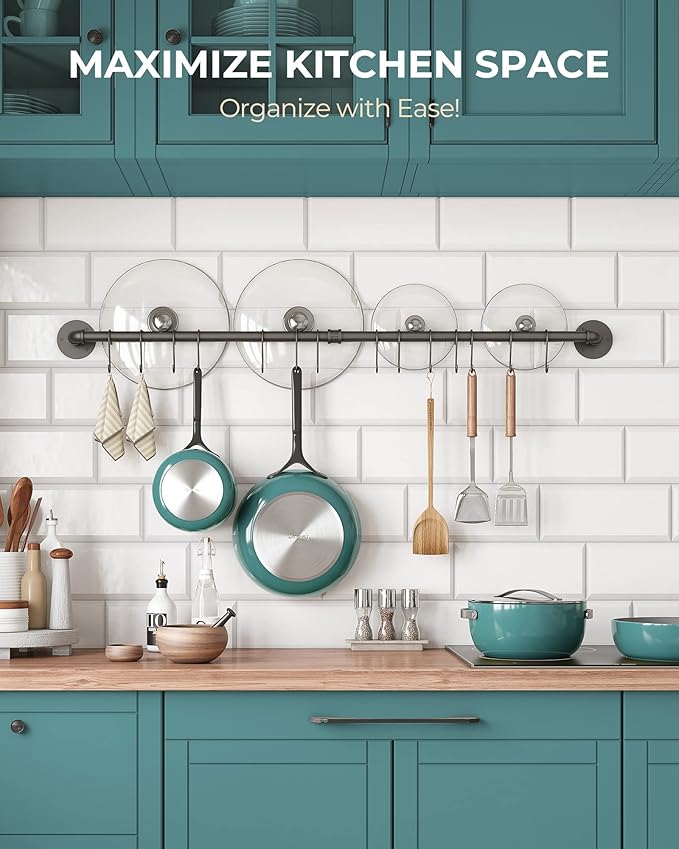 OROPY 38 inch Pot Bar Rack Wall Mounted Detachable Pans Hanging Rail Kitchen - Image 2