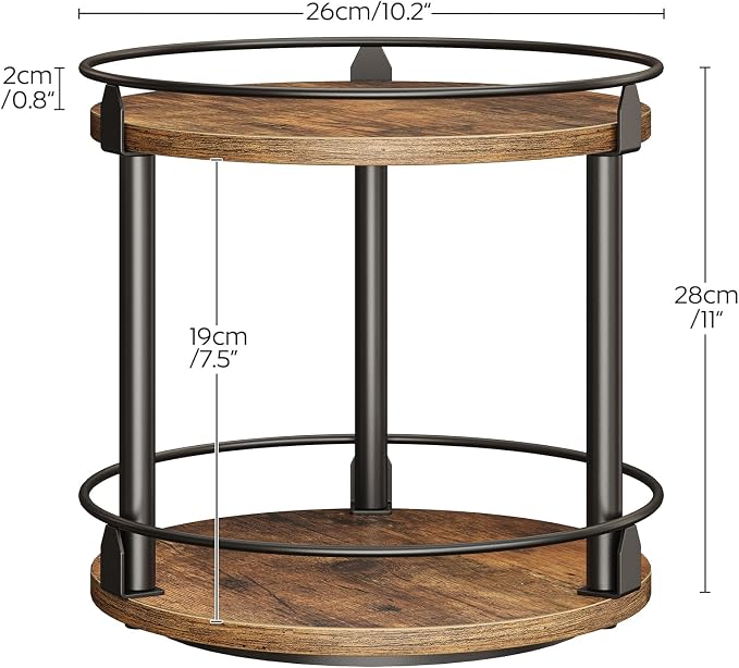 YATINEY Lazy Susan Organizer, Rotating Spice Rack, 2 Tier Spice Turntable - Image 7