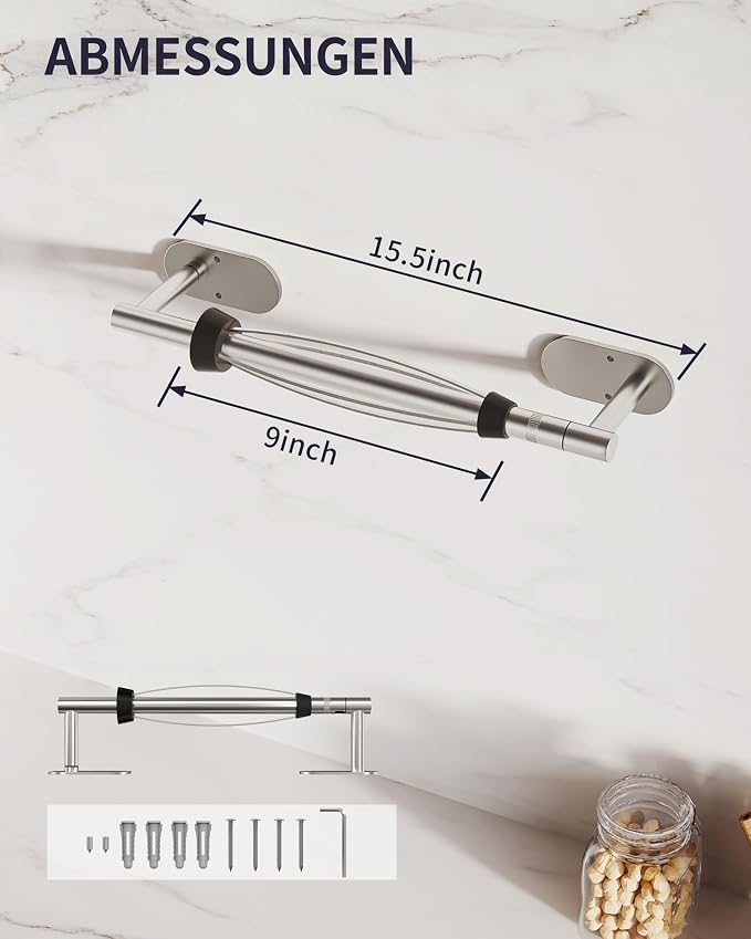 Paper Towel Holder Under Cabinet, Self Adhesive or Wall Mount - Image 8