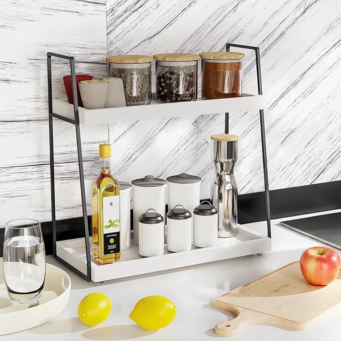 Countertop Coffee Station Organizer, 2 Tier Large Coffee Bar Organizer - Image 9
