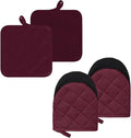 Oven Mitts and Pot Holders Set, Heat Resistant Silicone Kitchen Mini Oven by GOLDMEET
