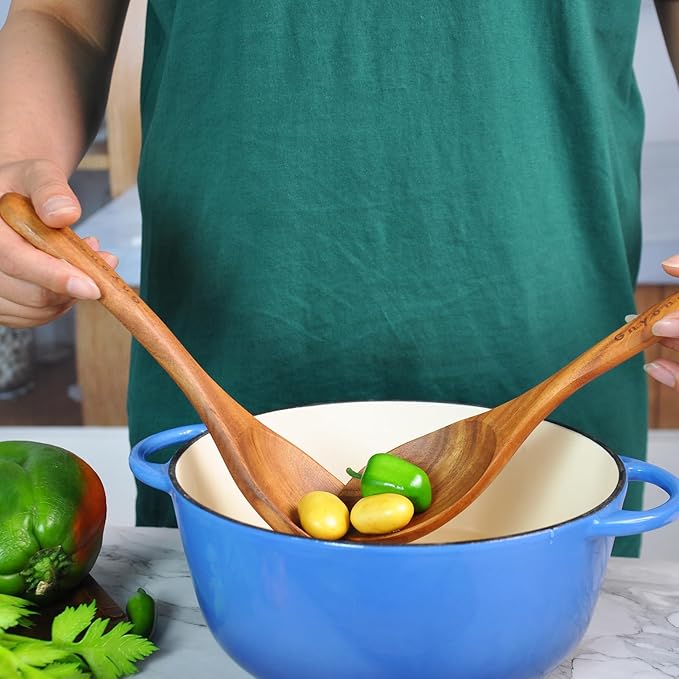 Wooden Spoons for Cooking, Wooden Utensils for Cooking 11 Pcs Wooden Kitchen - Image 6