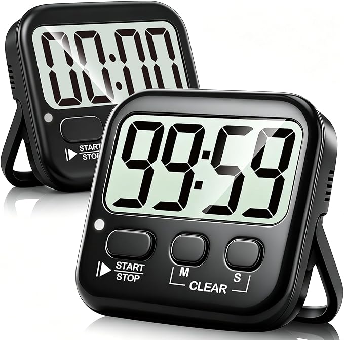 Antonki 2 Pack Digital Timer for Kids, Magnetic Countdown Kitchen Timers for by Antonki