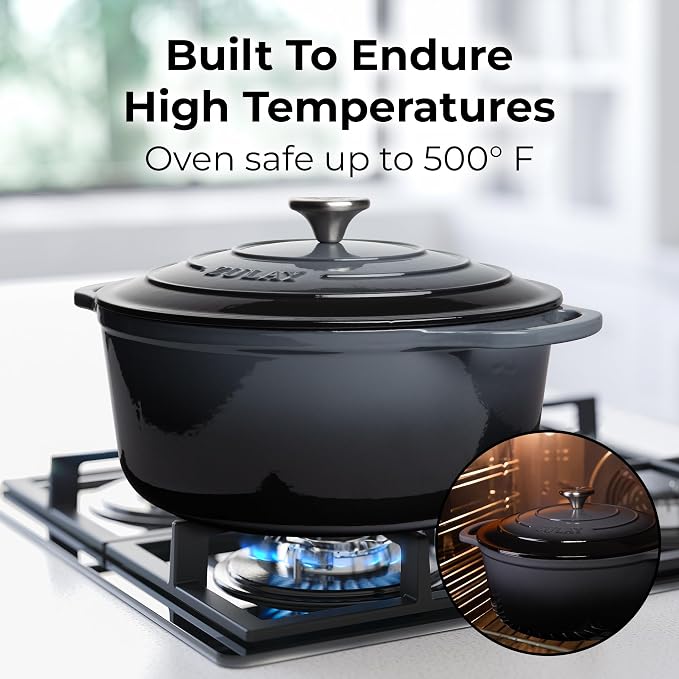 Zulay Kitchen 6 Quart Enameled Cast Iron Dutch Oven Pot - Image 2