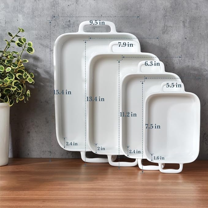 ONEMORE Casserole Dishes for Oven, 9.5"x15.4" Baking Dishes Set of 4, Ceramic - Image 3