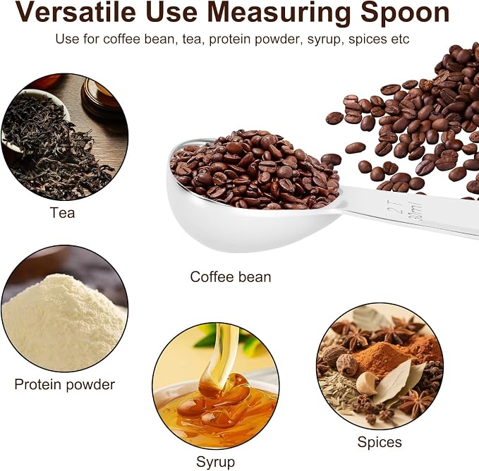 2Pcs Coffee Scoops, Premium 18/8 Stainless Steel Coffee Spoons, Tea and Powder - Image 7