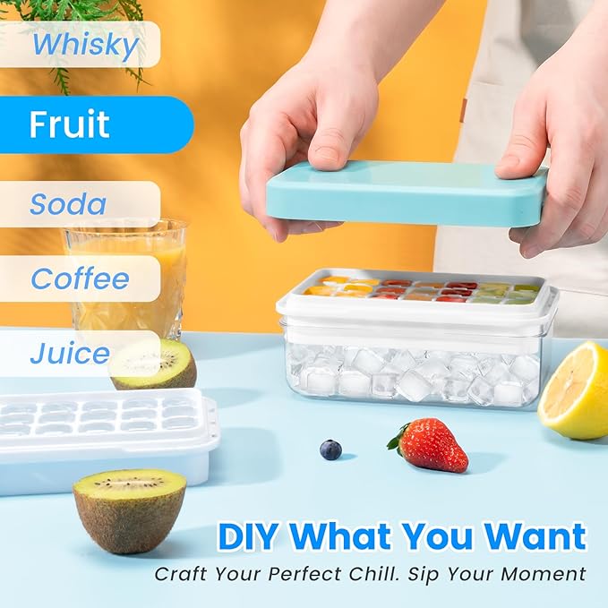 Ice Cube Tray with Lid and Bin, Ice Trays - Image 4