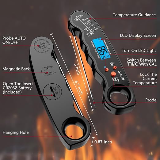 Meat Thermometer Digital, Instant Read Food Thermometer, Waterproof Food - Image 8