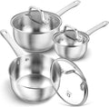 KOCH SYSTEME CS Stainless Steel Saucepan Set, 1QT & 2QT & 3QT Sauce Pan by KOCHSYSTEMECS