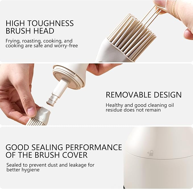 2 in 1 Oil Dispenser Bottle - 150ml/5.07oz Borosilicate Glass Basting Brush - Image 5