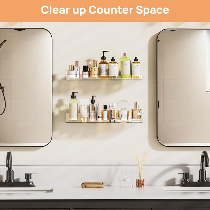upsimples Acrylic Shelves for Bathroom Storage, Make up, Kids Bookshelf for - Image 4