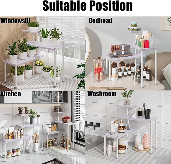 Countertop Organizer Organization 3 Tier Kitchen Corner Shelves Adjustable - Image 6