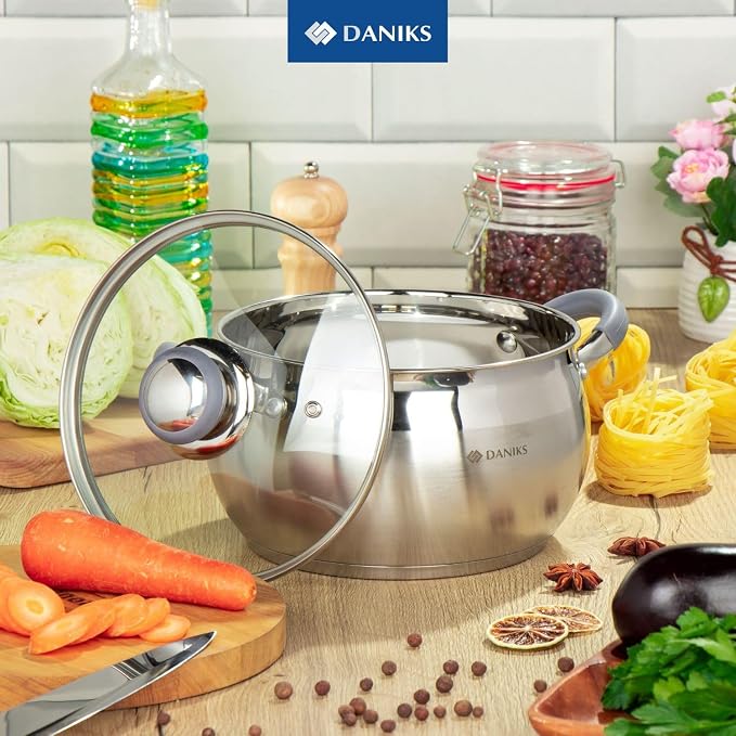 Daniks Modern 3 Quart Stainless Steel Stock Pot - Image 2