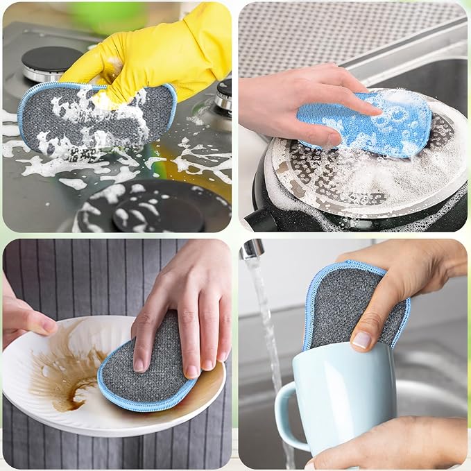 GLIMGLINT 12Pack Dish Sponges Kitchen, Non-Scratch Microfiber Sponges - Image 7