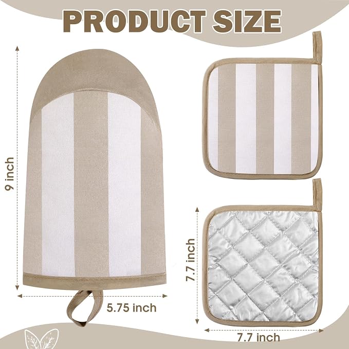 4 Pcs Pot Holders and Oven Mitts Set - Image 2