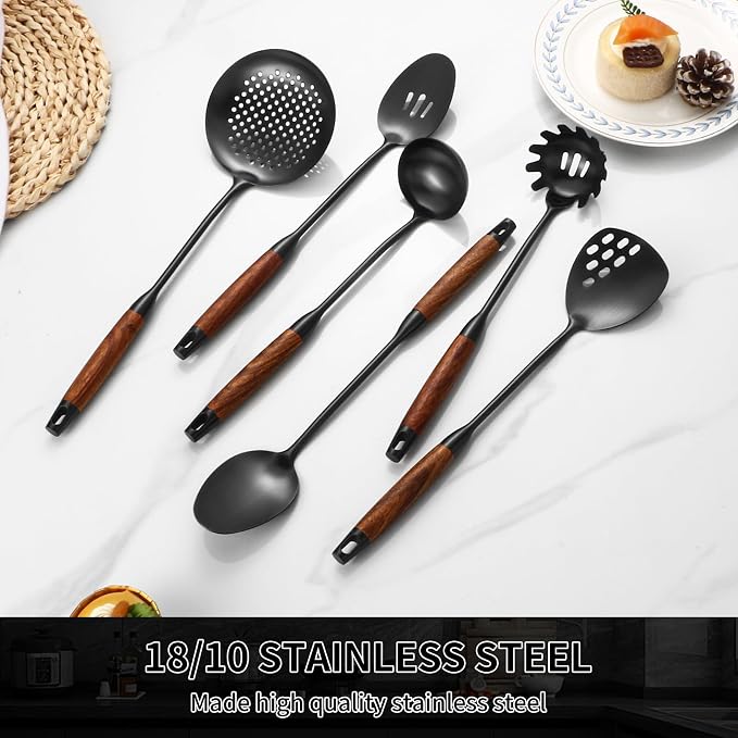 Izurok 18/10 Stainless Steel Kitchen Utensils Set, 6 Piece Cooking Utensils - Image 6