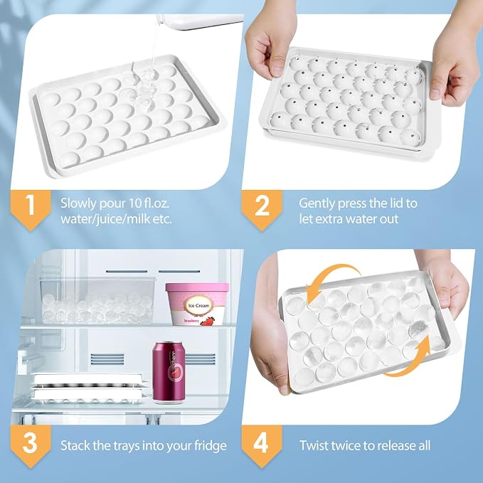 WIBIMEN Ice Cube Tray with Lid and Bin - Image 4