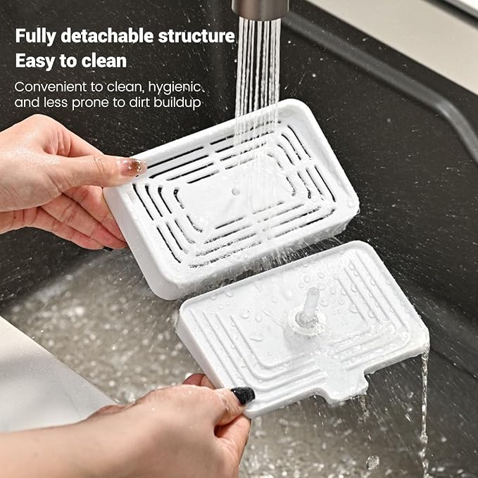 Dish Soap Dispenser for Kitchen Sink, 2 in 1 Premium Sponge Holder, Dishwashing - Image 5
