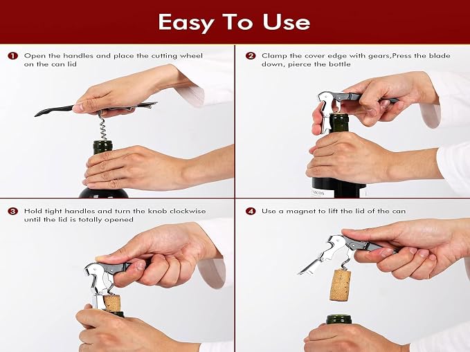 Kit-Home Professional Waiter Corkscrew Wine Openers Set, Upgraded - Image 6