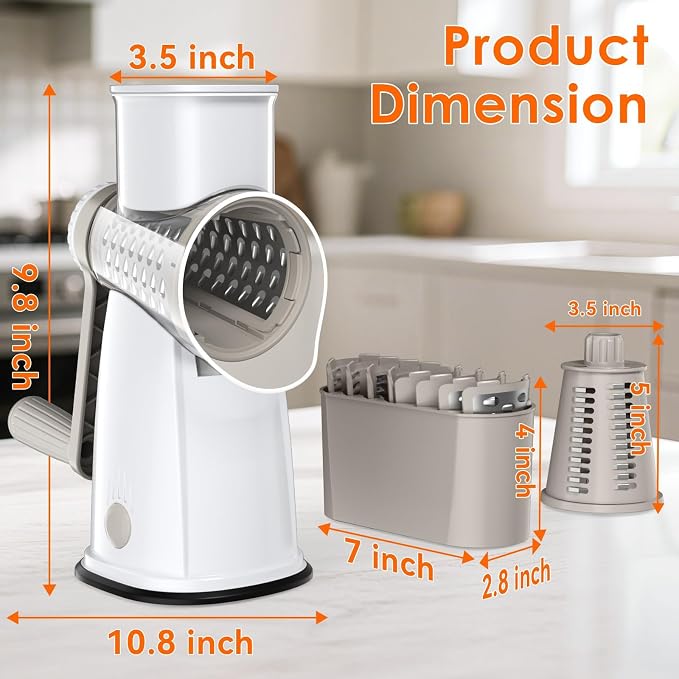 MealHelper 5 Blade Rotary Cheese Grater and Vegetable Chopper - Image 9