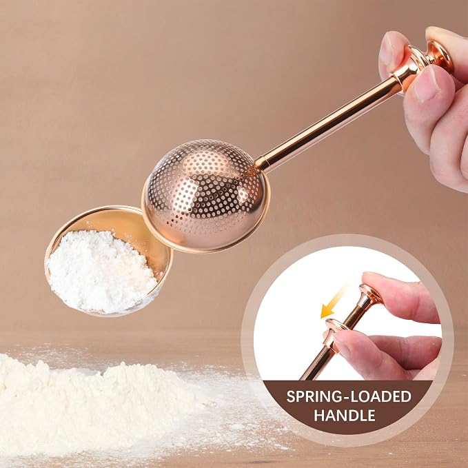 HULISEN Flour Duster for Baking, One-Handed Operation, 304 Stainless Steel - Image 3