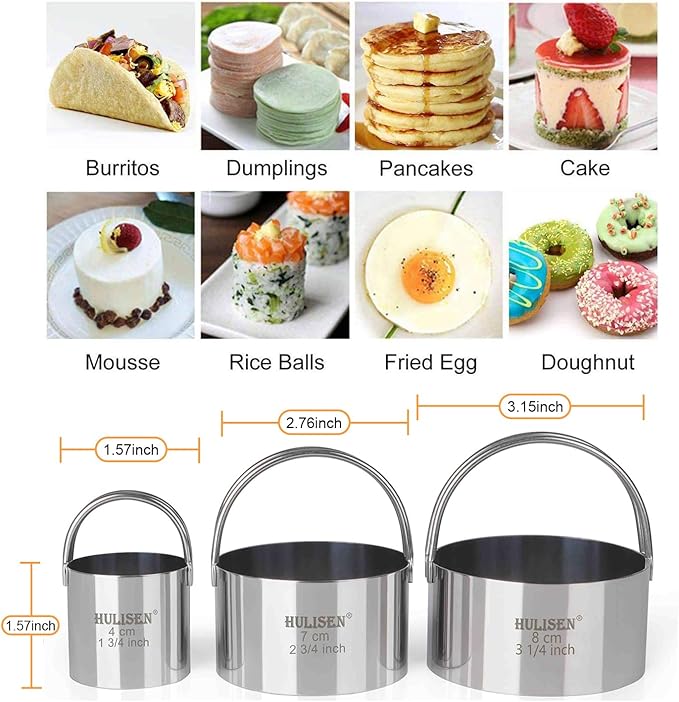 HULISEN Biscuit Cutter Set, Stainless Steel Round Cookies Cutter - Image 3