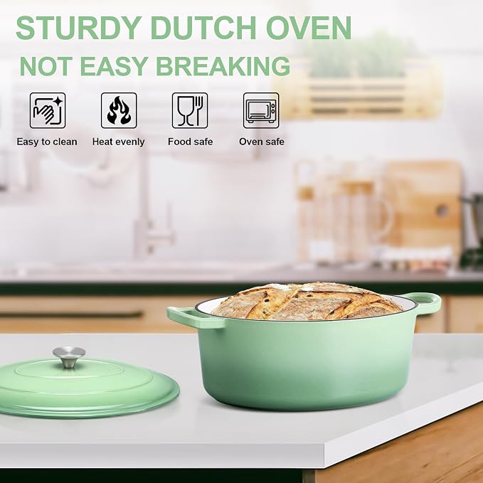 E-far 5QT Oval Dutch Oven Pot - Image 7