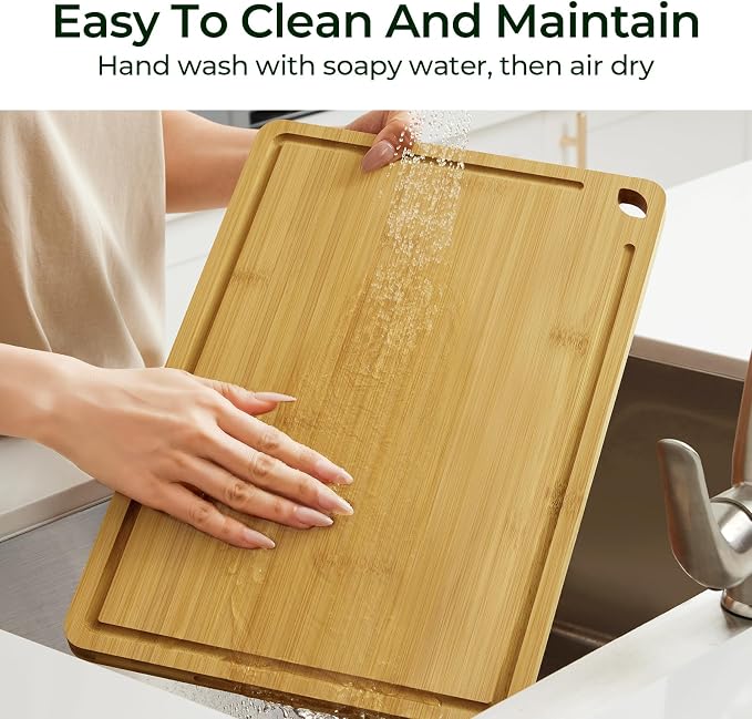 Keechee Chopping Board 2-Pcs Natural Bamboo Cutting Board - Image 7