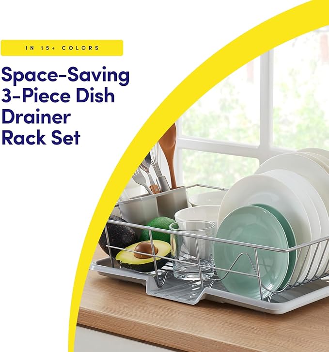 Space-Saving 3-Piece Dish Drainer Rack Set - Image 2