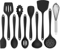 Onader Silicone Cooking Utensils Set, 10 Pieces Black Kitchen Utensils by Onader