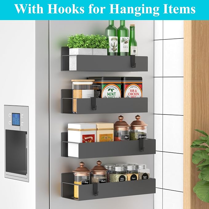 HuggieGems 4 Pack Magnetic Spice Storage Rack Organizer - Image 3