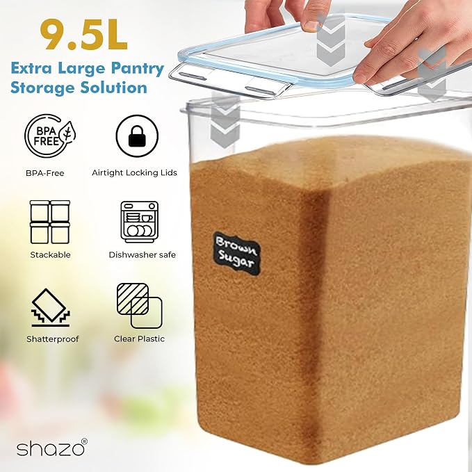 Shazo 2 PC Extra Large Bulk Food Storage Containers - Image 5