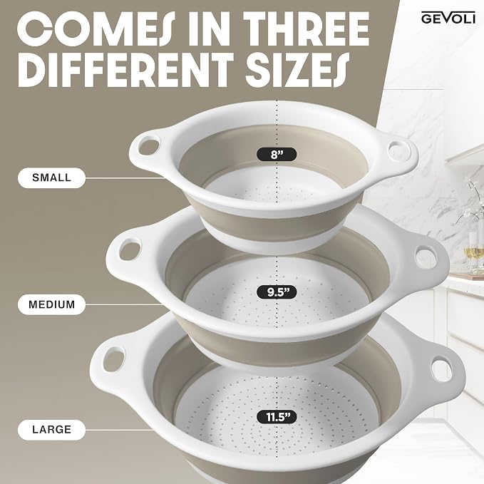 Gevoli Collapsible Colanders Food Strainers - Image 3