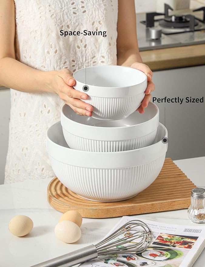 Large Ceramic Mixing Bowls, Dough Bread Making Bowl, Microwave and Dishwasher - Image 3