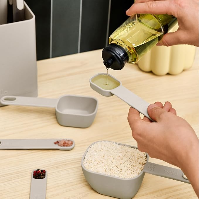 bella 9-Piece Nested Measuring Cups & Spoons Set, 4 Cups, 4 spoons, 1 Leveler - Image 5