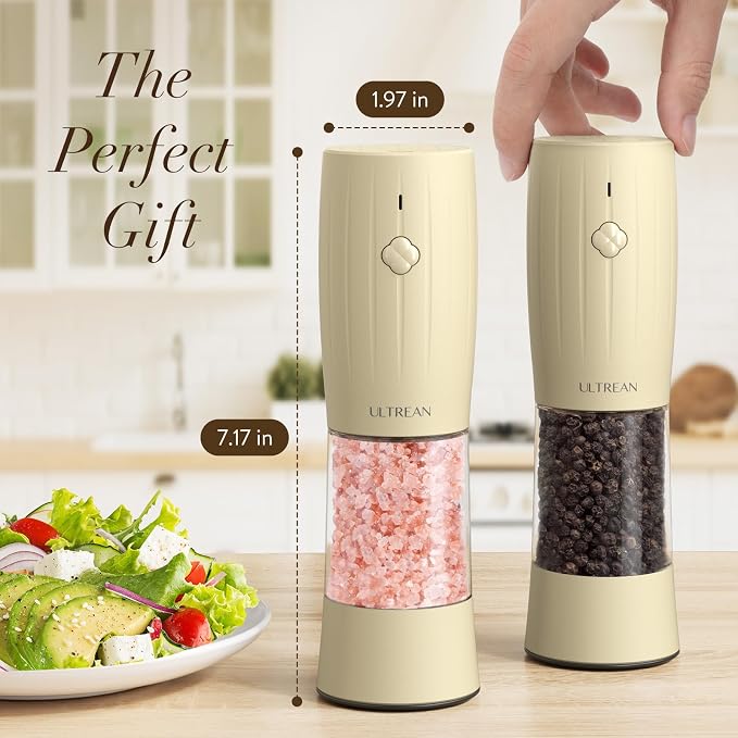 Ultrean Electric Salt and Pepper Grinder Set, USB-C Rechargeable, Salt and - Image 7