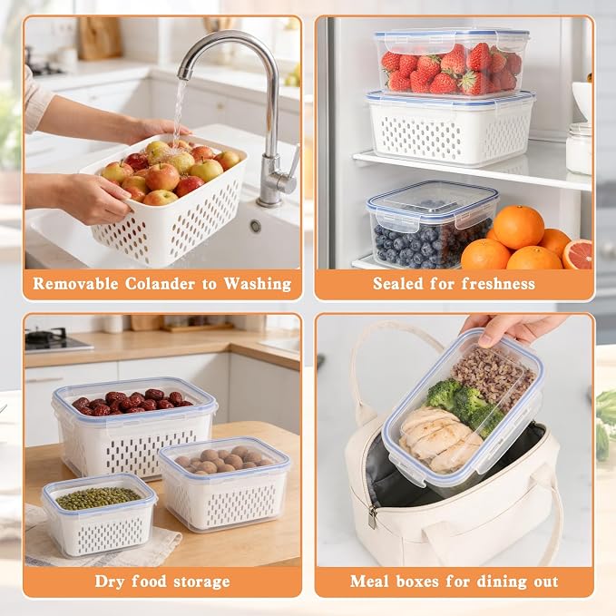 4 in 1 Food Storage Container, Fruit Storage Containers - Image 4