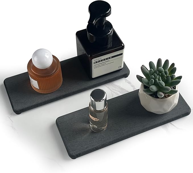 NiuYichee 2 Pcs Water Absorbing Stone Trays, Kitchen/Bathroom Sink Soap Dish - Image 4
