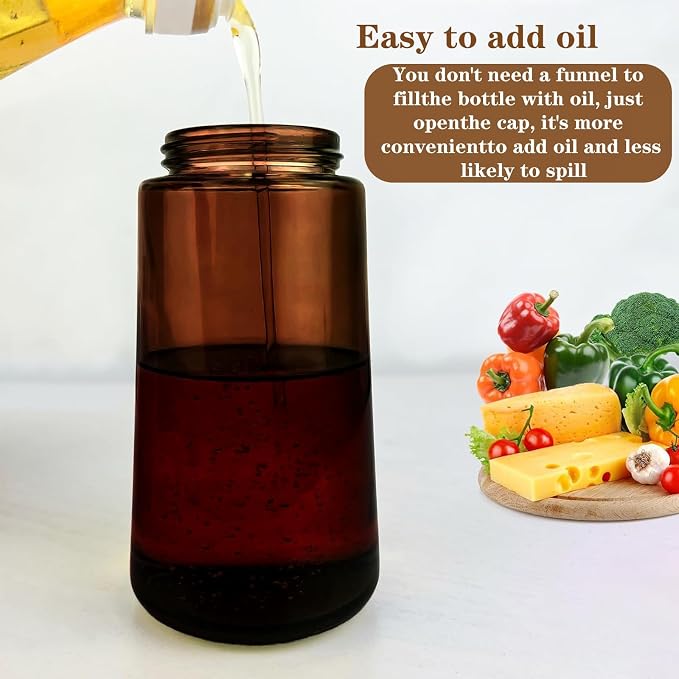 LAKUMIQI 2 in 1 Oil Sprayer for Cooking, 16oz Olive Oil Dispenser Bottle for - Image 4