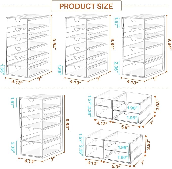 ARSTPEOE 30 Drawers, Acrylic Desk Makeup Organizer, Plastic Drawers Organizer - Image 3