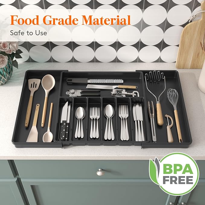 Lifewit Silverware Drawer Organizer, Expandable Utensil Tray - Image 8