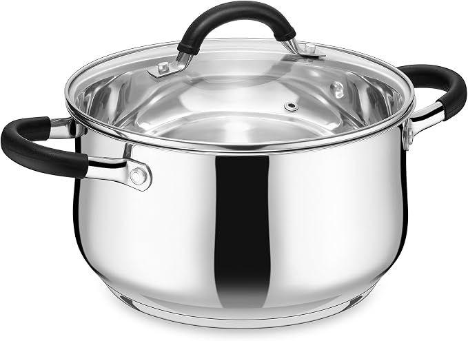 E-far 4 Quart Stockpot, Stainless Steel Pot by E-far