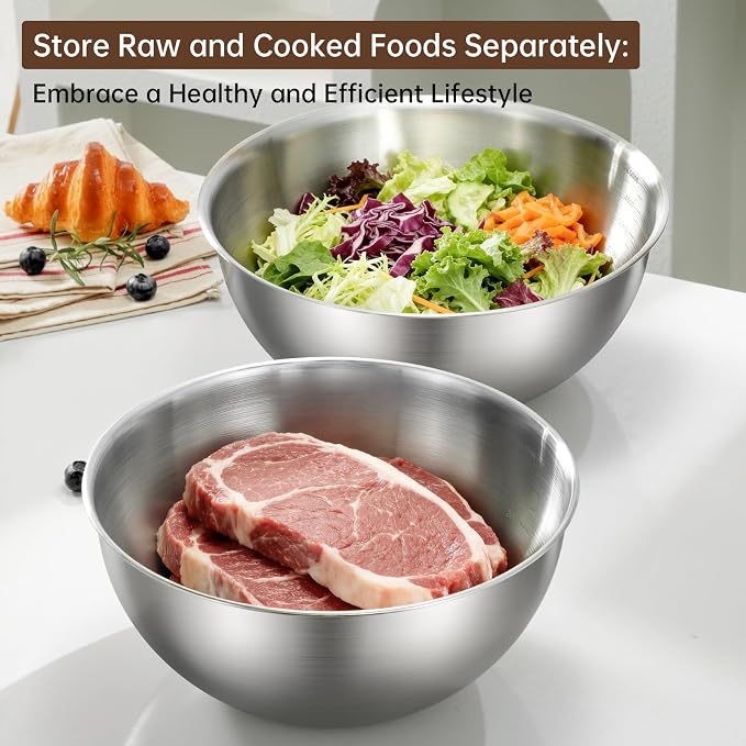Gronivex Stainless Steel Mixing Bowls Set of 2, Food Grade 304, Dishwasher Safe - Image 7