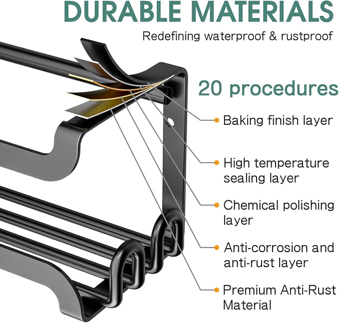 LUCYCAZ 4 Pack Wall Mounted Spice Rack - Image 4