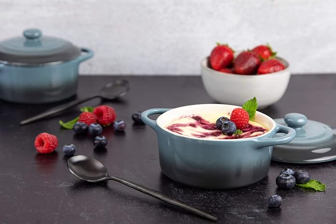 Kook Ceramic Mini Cocotte Set, Small Casserole Dishes - Image 6