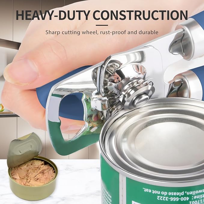 Safring Can Opener Manual, Heavy Duty Stainless Steel Smooth Edge Can Opener - Image 4