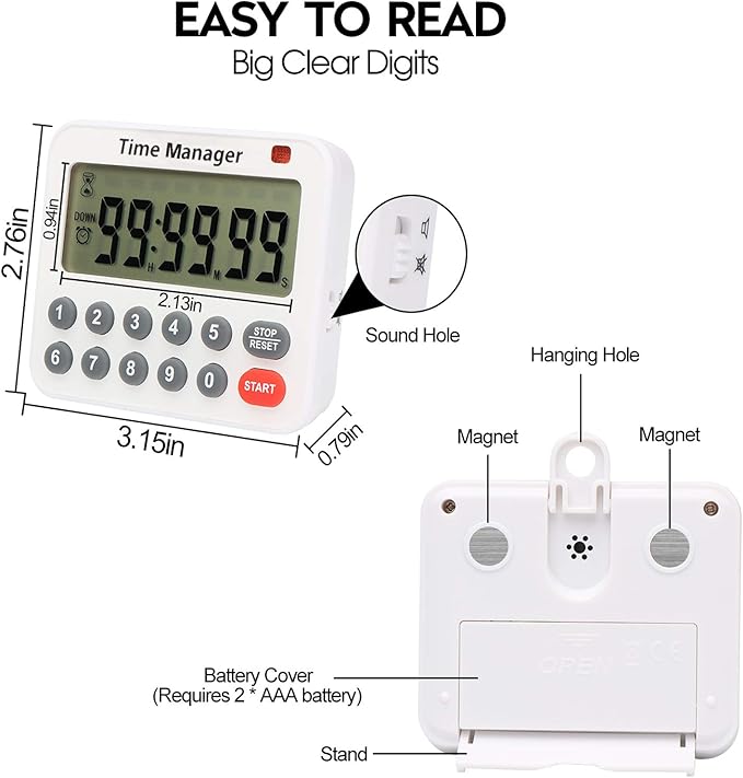 AIMILAR Magnetic Digital Kitchen Timer - Image 6