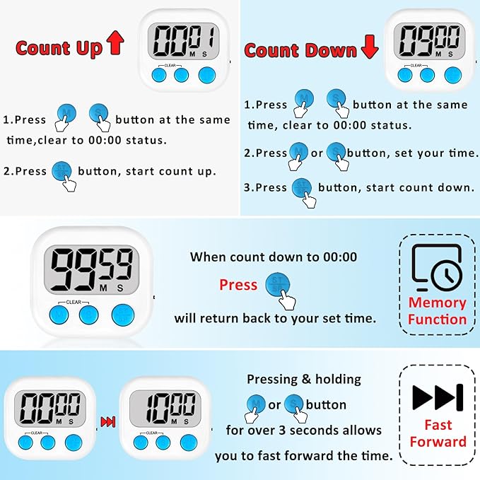 ZILLEEN Classroom Timers for Kids Classroom Magnetic Digital Kitchen Timers for - Image 8
